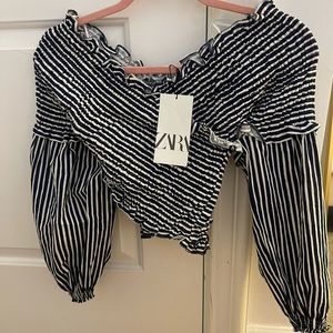 Zara striped crop top- NWT!